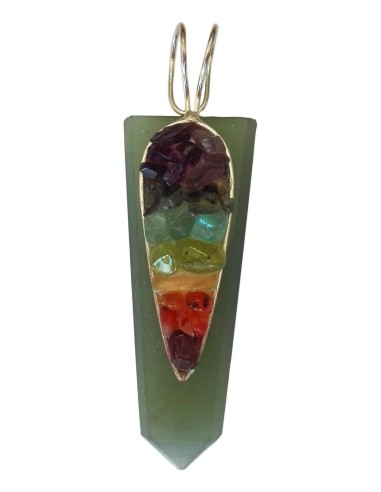 Photo de Pendentif des 7 chakras en aventurine - Encens.fr - Boutique ésotérique en ligne - vente de Pendentif des 7 chakras en 