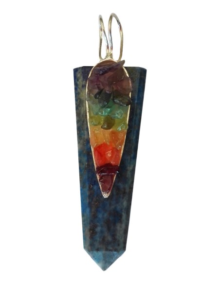 Photo de Pendentif des 7 chakras en lapis lazuli - Encens.fr - Boutique ésotérique en ligne - vente de Pendentif des 7 chakras e