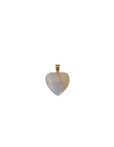 Photo de Pendentif Coeur en calcédoine bleue - Encens.fr - Boutique ésotérique en ligne - vente de Pendentif Coeur en calcédoine