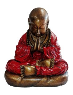Photo de Statue Moine Shaolin rouge 22 cm - Encens.fr - Boutique ésotérique en ligne - vente de Statue Moine Shaolin rouge 22 cm