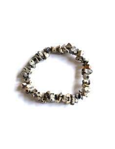 Photo de Bracelet chips en jaspe dalmatien - Encens.fr - Boutique ésotérique en ligne - vente de Bracelet chips en jaspe dalmati