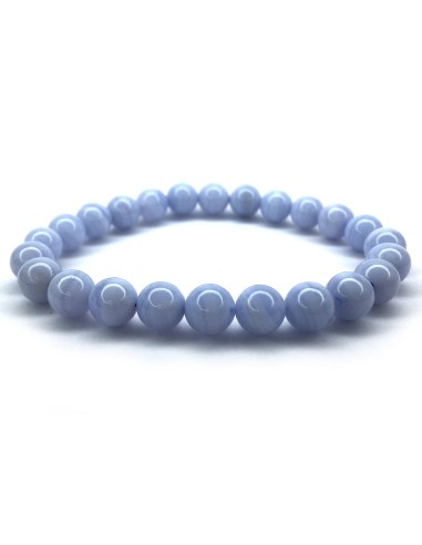 Photo de Bracelet 4 mm en calcédoine bleu - Encens.fr - Boutique ésotérique en ligne - vente de Bracelet 4 mm en calcédoine bleu