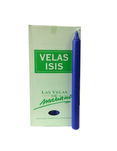 Photo de Boîte de 18 bougies Velas Isis I bleu foncé - Encens.fr - Boutique ésotérique en ligne - vente de Boîte de 18 bougies V