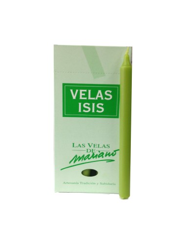 Photo de Boîte de 18 bougiesVelas Isis I vert clair - Encens.fr - Boutique ésotérique en ligne - vente de Boîte de 18 bougiesVel