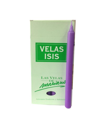 Photo de Boîte de 18 bougies Velas Isis I violet - Encens.fr - Boutique ésotérique en ligne - vente de Boîte de 18 bougies Velas