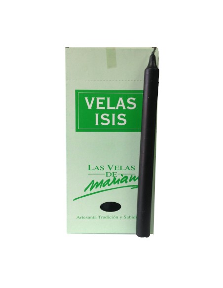Photo de Boîte de 18 bougies Velas Isis I noir - Encens.fr - Boutique ésotérique en ligne - vente de Boîte de 18 bougies Velas I