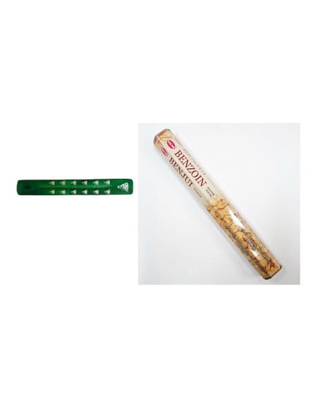Photo de Encens HEM  benjoin + Porte encens vert offert - Encens.fr - Boutique ésotérique en ligne - vente de Encens HEM  benjoi