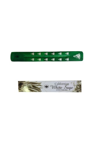 Photo de Encens Californian White Sage + Porte encens vert offert - Encens.fr - Boutique ésotérique en ligne - vente de Encens C