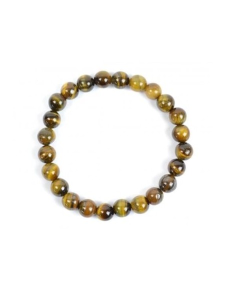 Photo de Bracelet Lithothérapie en Oeil de Tigre naturel 8mm - Encens.fr - Boutique ésotérique en ligne - vente de Bracelet Lith
