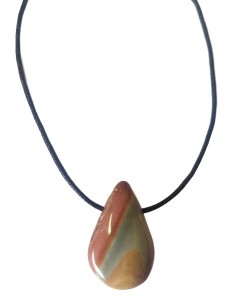Photo de Pendentif percé en jaspe polychrome - Encens.fr - Boutique ésotérique en ligne - vente de Pendentif percé en jaspe poly 2