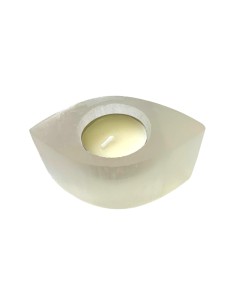 Photo de Bougeoir oeil en sélénite - Encens.fr - Boutique ésotérique en ligne - vente de Bougeoir oeil en sélénite