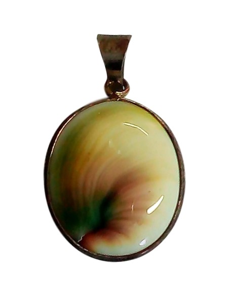 Pendentif cerclé argent Oeil de Sainte Lucie