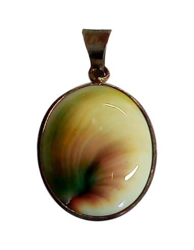 Pendentif cerclé argent Oeil de Sainte Lucie