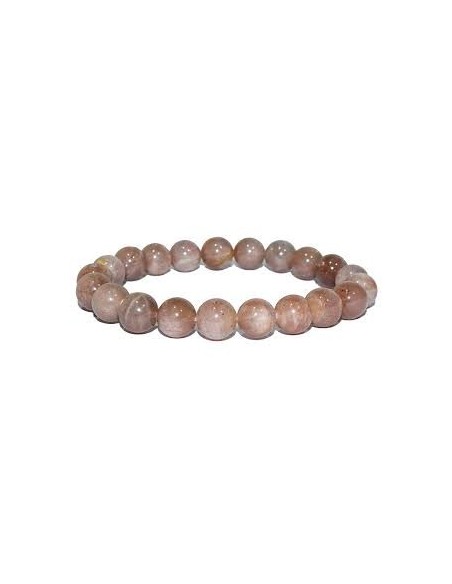 Photo de Bracelet 8 mm en pierre de lune saumonée - Encens.fr - Boutique ésotérique en ligne - vente de Bracelet 8 mm en pierre 