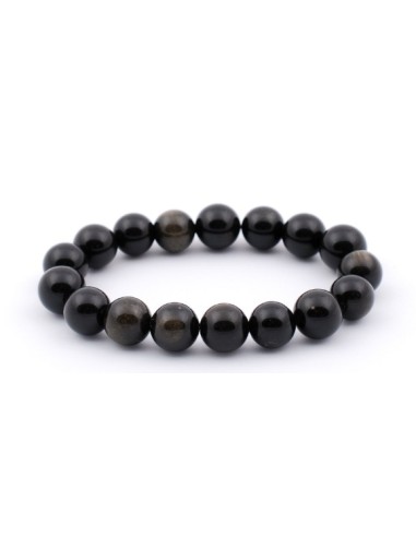 Photo de Bracelet 8 mm en obsidienne dorée - Encens.fr - Boutique ésotérique en ligne - vente de Bracelet 8 mm en obsidienne dor