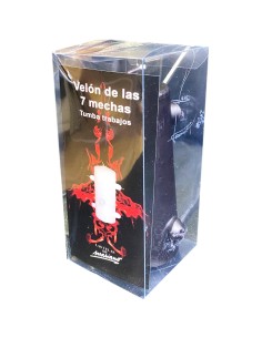 Photo de Bougie des 7 mèches  noire - Encens.fr - Boutique ésotérique en ligne - vente de Bougie des 7 mèches  noire