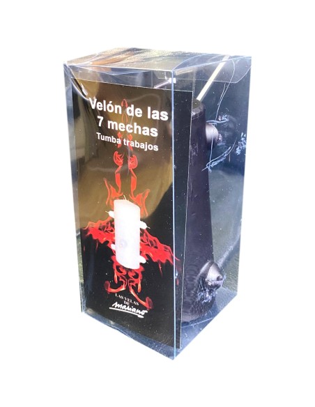 Photo de Bougie des 7 mèches  noire - Encens.fr - Boutique ésotérique en ligne - vente de Bougie des 7 mèches  noire