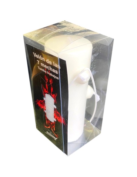 Bougie des 7 mèches  grand modèle blanche - Encens.fr