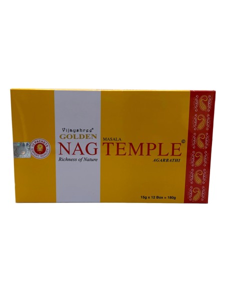 Photo de Boite d'encens 12 étuis de 15 grammes GOLDEN Nag Temple - Encens.fr - Boutique ésotérique en ligne - vente de Boite d'e