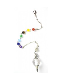 Photo de Pendule spheroton argenté en cristal de roche - Encens.fr - Boutique ésotérique en ligne - vente de Pendule spheroton a 2