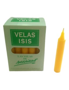 Photo de Boîte de 25 bougies Velas Isis III jaunes - Encens.fr - Boutique ésotérique en ligne - vente de Boîte de 25 bougies Vel