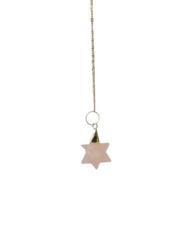 Photo de Pendule merkaba en quartz rose - Encens.fr - Boutique ésotérique en ligne - vente de Pendule merkaba en quartz rose