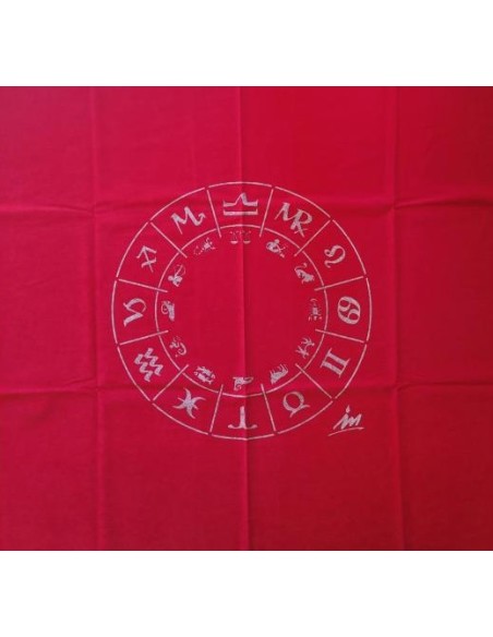 Photo de Tapis de tirage de cartomancie rose Zodiac - Encens.fr - Boutique ésotérique en ligne - vente de Tapis de tirage de car