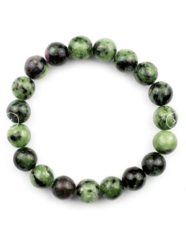 Bracelet 8 mm en rubis zoisite