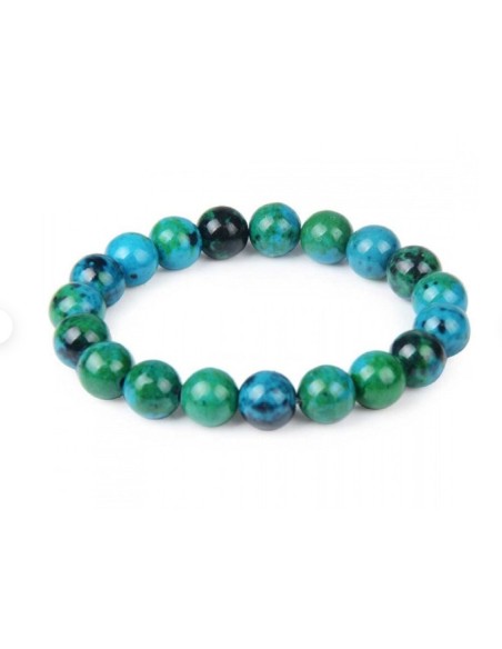 Bracelet 6 mm en chrysocolle reconstituée - Encens.fr
