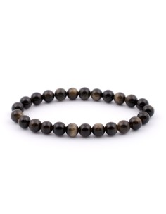 Bracelet 6 mm en obsidienne dorée - Encens.fr