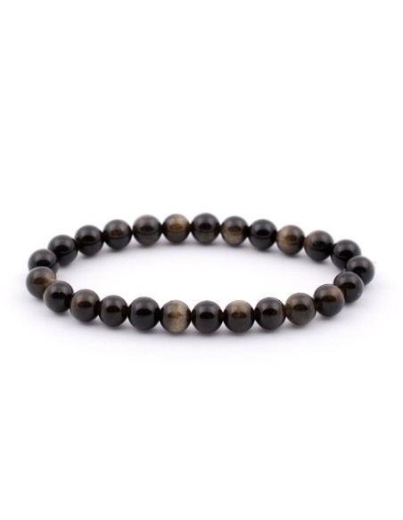 Bracelet 6 mm en obsidienne dorée - Encens.fr