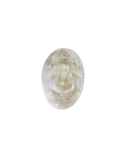 Palet gravé Ganesh en Cristal de roche