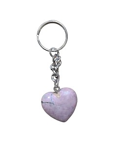 Porte clés Coeur en Rhodonite