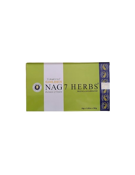 Boîte d'encens de 12 étuis Golden Nag 7 herbes
