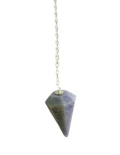 Photo de Pendule conique en quartz bleu facetté - Encens.fr - Boutique ésotérique en ligne - vente de Pendule conique en quartz 