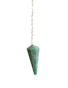 Photo de Pendule conique en amazonite facetté - Encens.fr - Boutique ésotérique en ligne - vente de Pendule conique en amazonite