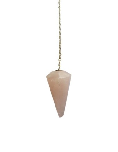 Photo de Pendule conique en quartz rose facetté - Encens.fr - Boutique ésotérique en ligne - vente de Pendule conique en quartz 
