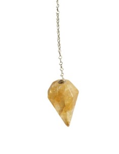 Photo de Pendule conique en citrine facetté - Encens.fr - Boutique ésotérique en ligne - vente de Pendule conique en citrine fac