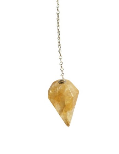 Photo de Pendule conique en citrine facetté - Encens.fr - Boutique ésotérique en ligne - vente de Pendule conique en citrine fac