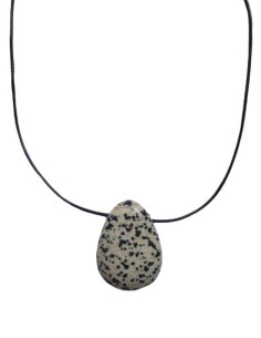 Photo de Pendentif percé XL en jaspe dalmatien - Encens.fr - Boutique ésotérique en ligne - vente de Pendentif percé XL en jaspe