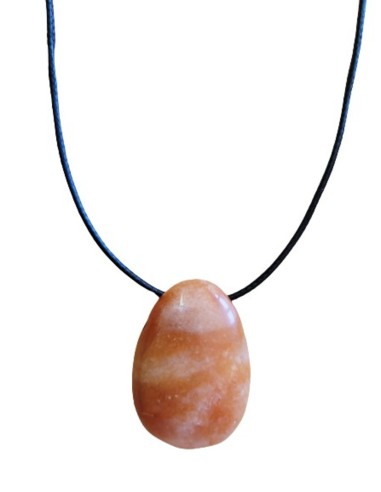 Photo de Pendentif percé XL en aventurine orange - Encens.fr - Boutique ésotérique en ligne - vente de Pendentif percé XL en ave