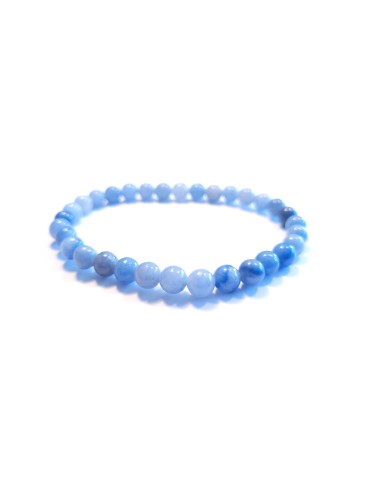 Bracelet 6 mm en quartz bleu