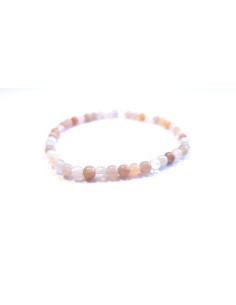 Bracelet 4 mm en pierre de lune multicolore