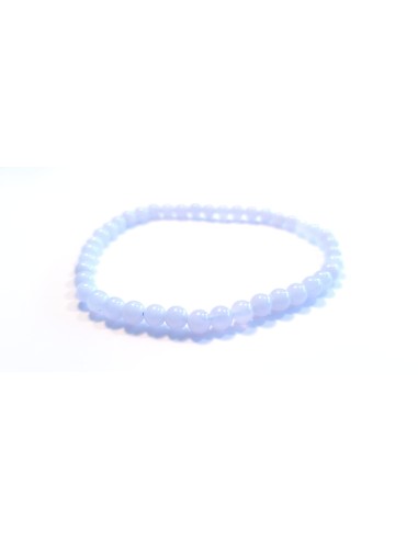 Bracelet 4 mm en calcédoine bleue