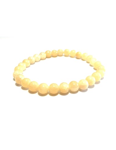 Bracelet 6mm en calcite jaune