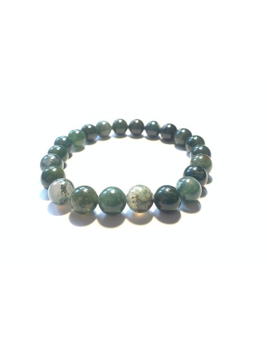 Bracelet 8 mm en agate mousse - Équilibre et apaisement naturels pour votre bien-être