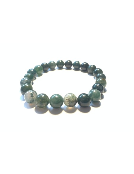 Bracelet 8 mm en agate mousse - Encens.fr