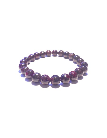 Bracelet 8 mm en grenat - Encens.fr