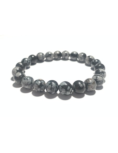 Photo de Bracelet power en obsidienne neige - Encens.fr - Boutique ésotérique en ligne - vente de Bracelet power en obsidienne n