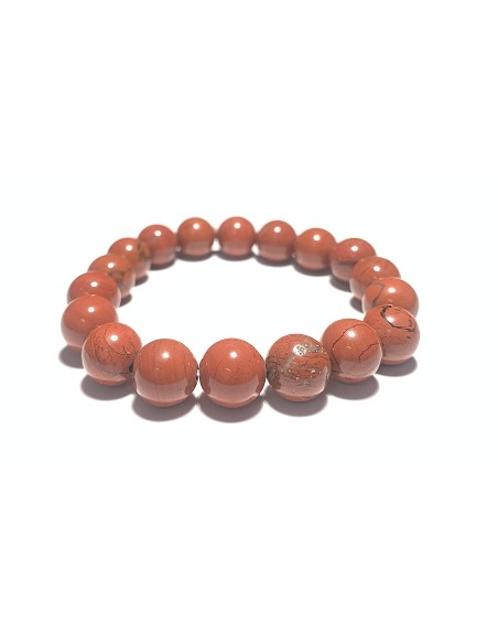 Bracelet 10/12 mm en Jaspe rouge